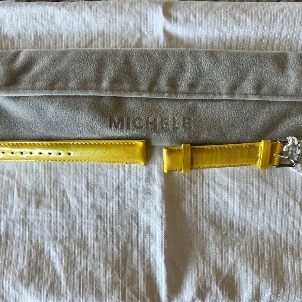 MICHELE 18mm Yellow Patent Leather Replacement Band
